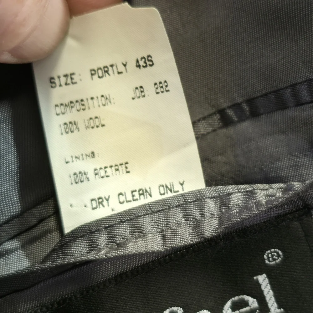 Rafael Men's‎ 100% Wool Gray Sports Coat / Blazer Size Portly 43S NWOT